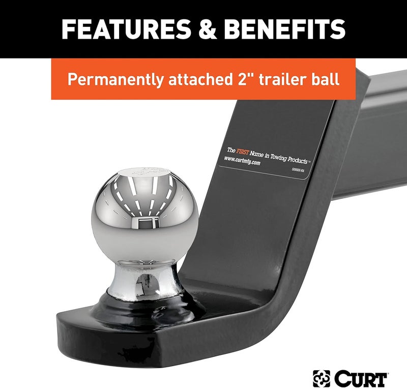 Curt 45154 Fusion Trailer Hitch Mount with 2-Inch Ball & Pin, Fits 2-In Receiver, 7,500 lbs, 4-Inch Drop - Image 5